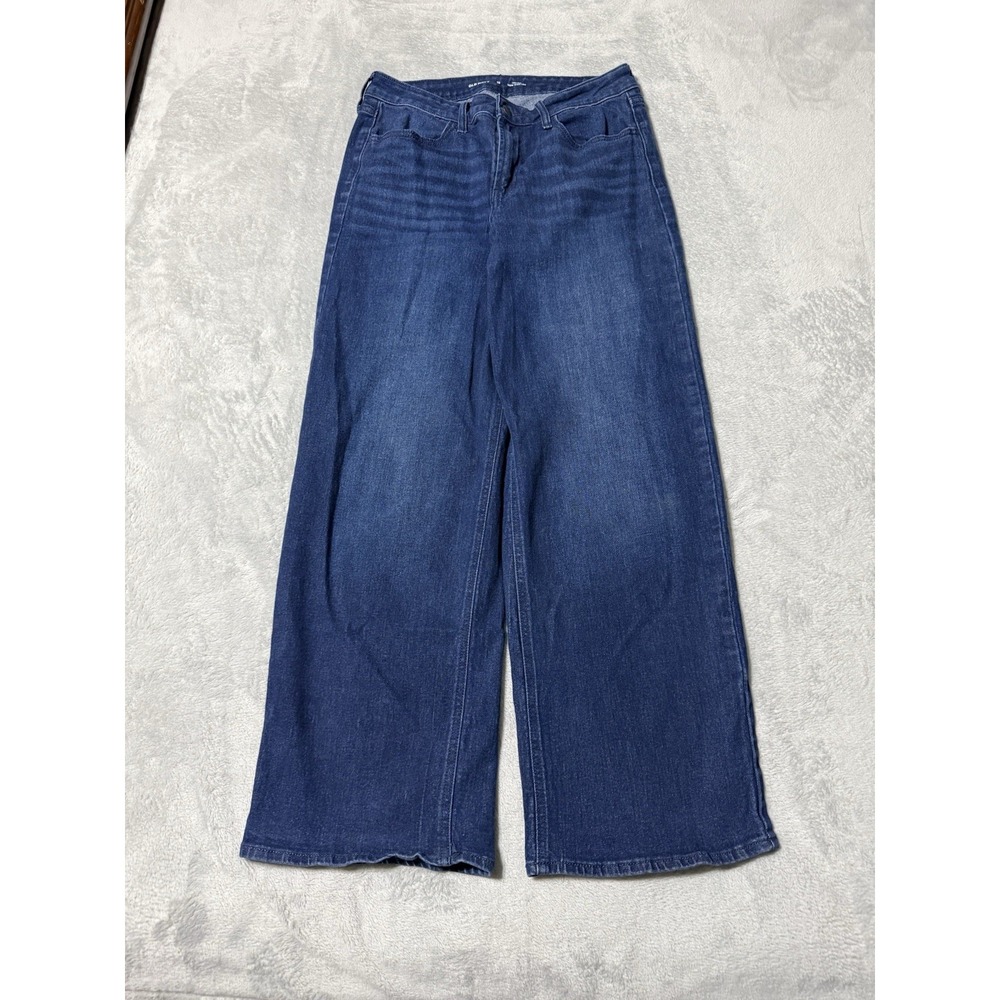 Old Navy Jeans Womens 10 Blue Wow Wide Leg High Rise 29x29